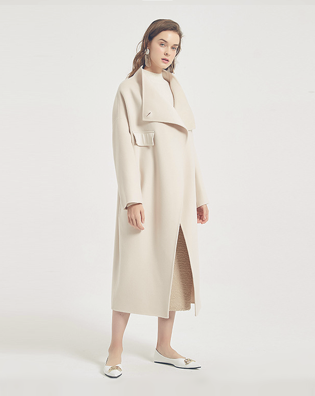 Wool design cape coat