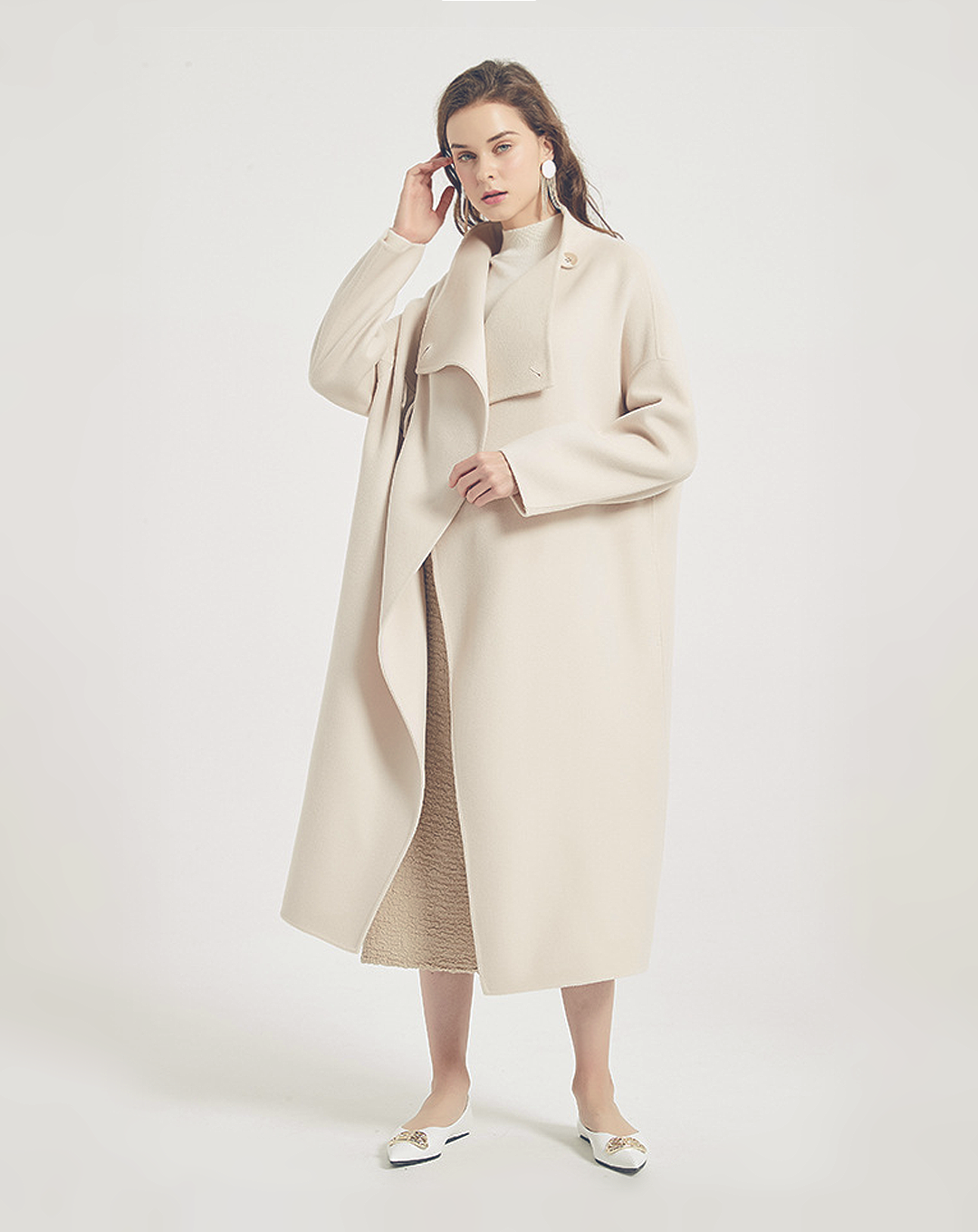 ♀Pure Wool Cape Coat
