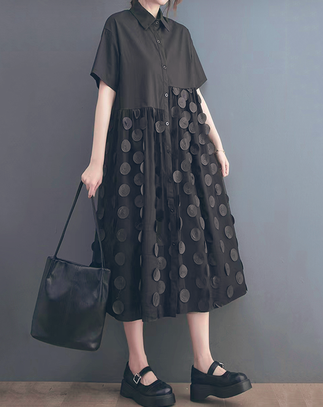 ♀Round Decoration Mesh Dress