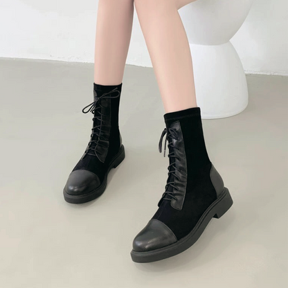 ♀Low Heels Round Toe Boots