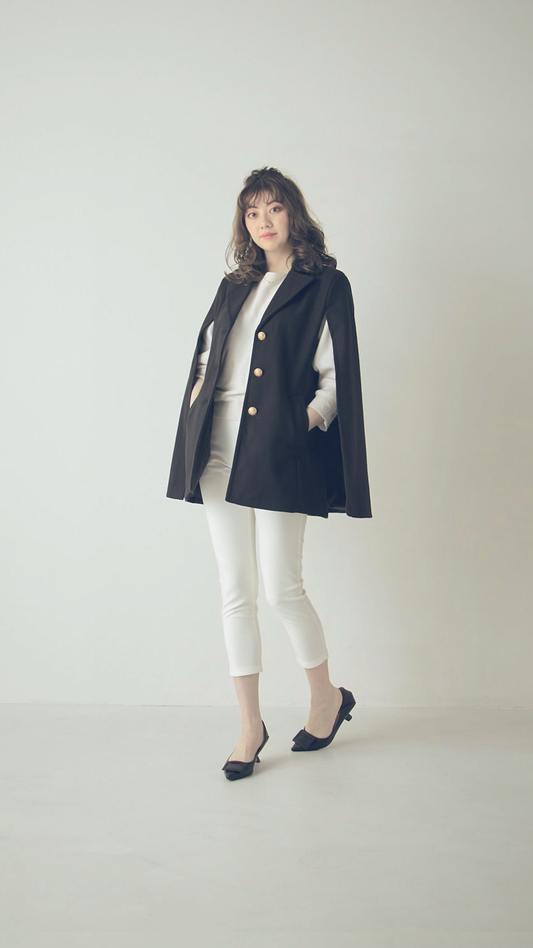 ♀Preppy Cape Jacket