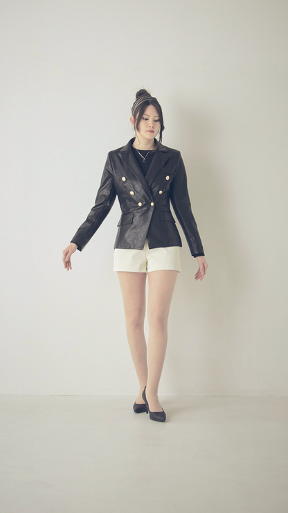 ♀Leather Double Jacket