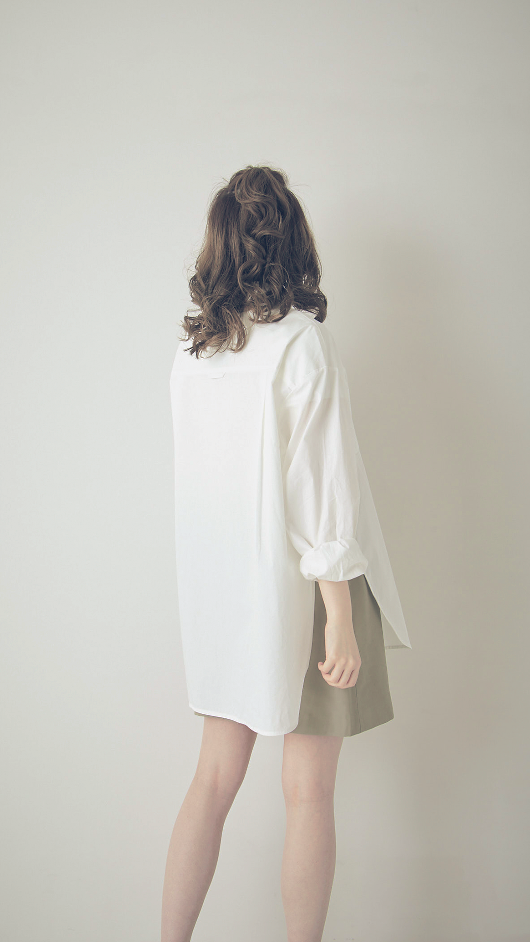 ♀Side Slit Oversized Shirt