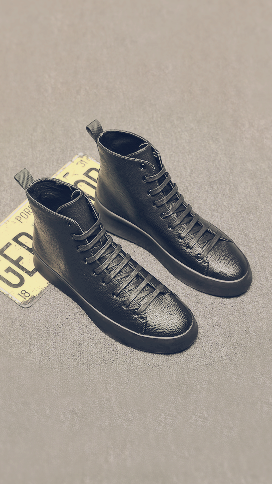 ♂♀High Cut Leather Shoes