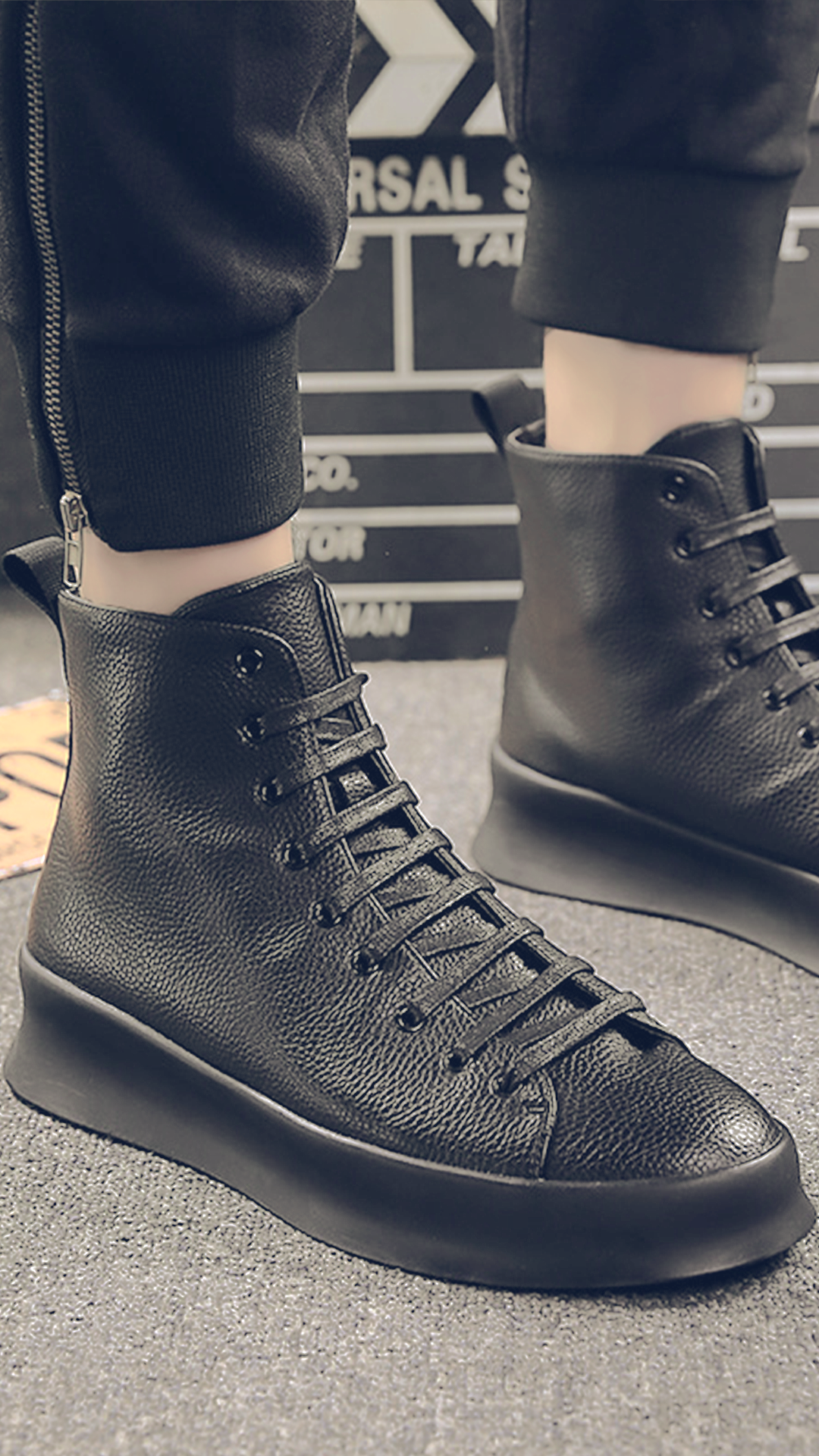 ♂♀High Cut Leather Shoes