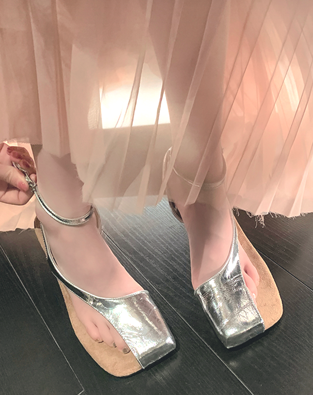 ♀本革／Asymmetry Toe Heels