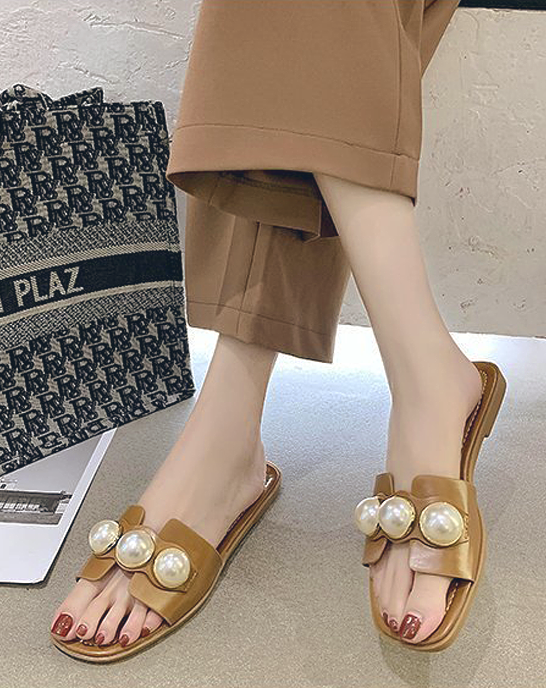 ♀Pearl Design Open Toe Sandals