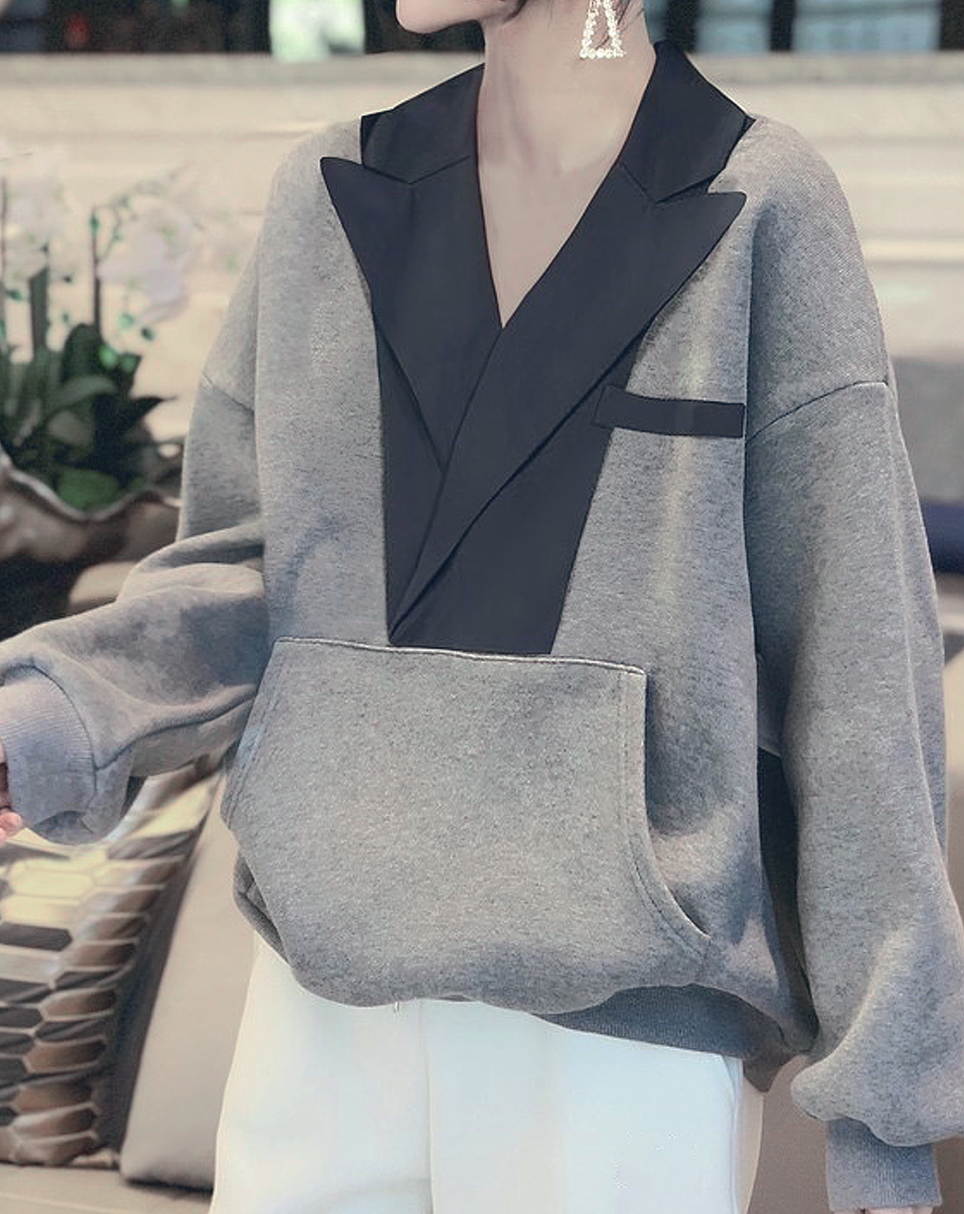 ♀Suit Collar Design Sweat