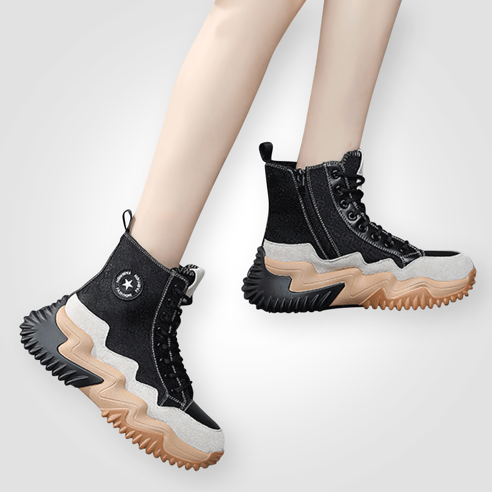 ♀Lace-Up High Top Boots