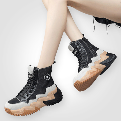 ♀Lace-Up High Top Boots
